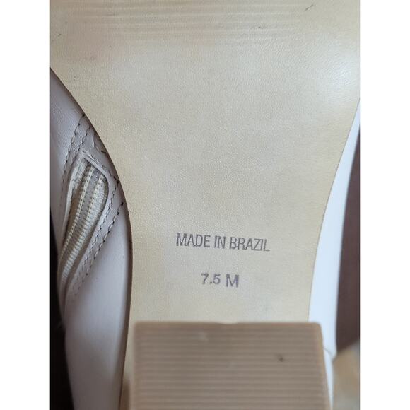 STEVE MADDEN Padmy Knee High Leather Block Heel Boots Ivory sz 7.5 - Picture 9 of 11